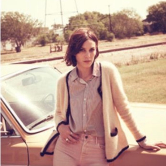 Madewell Sweaters - Alexa Chung x Madewell Mohair Cardigan Sweater with Black Trim Medium